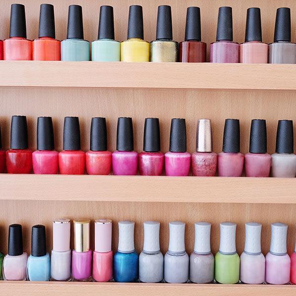 colorful nail polish bottles