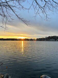 Four First Day Hikes in Litchfield to Welcome 2024: Sunset over Bantam Lake at Point Folly