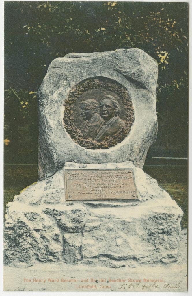 The Beecher Memorial in Litchfield CT in a 1910 postcard.