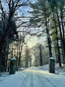 winter Litchfield CT 2025, White Memorial entrance