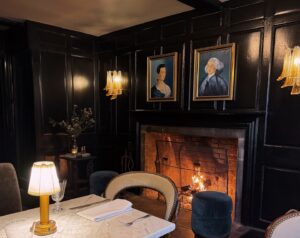 Fireside dining in Litchfield CT at the Lost Fox Inn